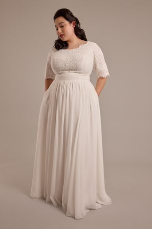  As Is Lace Illusion Back Modest Wedding Dress
